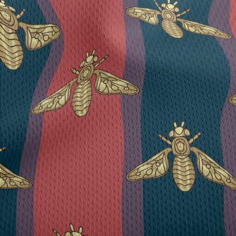 Striped Shiny Moth Athletic Mesh Flat Back