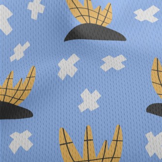 Cross Lines Geometry Athletic Mesh Flat Back