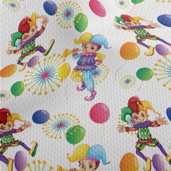 Juggling Jolly Clown Athletic Mesh Flat Back