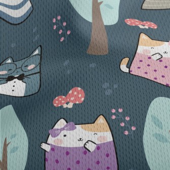 Cat Dating In The Forest Athletic Mesh Flat Back