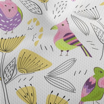 Wild Birds And Flowers Athletic Mesh Flat Back