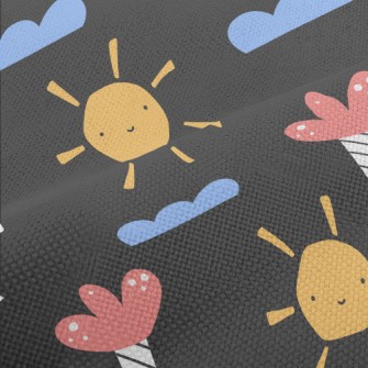 Cute Sun Clouds Performance Linen