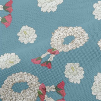 White Flower Wreath Performance Linen