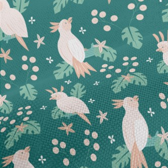 Cute Parrot Flowers And Plants Performance Linen