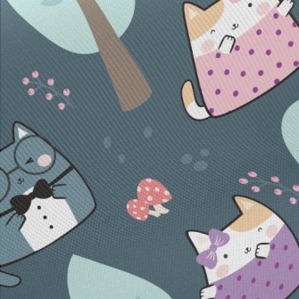 Cat Dating In The Forest Twill