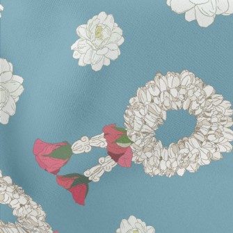 White Flower Wreath Stretch Ponte