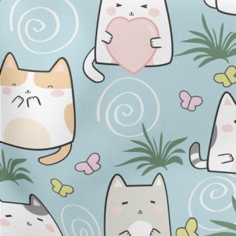 Cute Cat Family Stretch Ponte