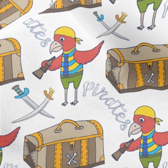 Pirate Parrot And Treasure Che Micro Fleece
