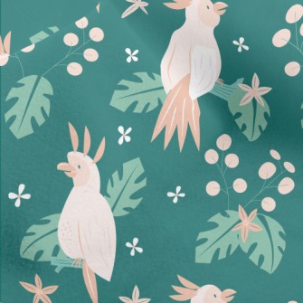 Cute Parrot Flowers And Plants Micro Fleece