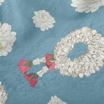 White Flower Wreath Minky