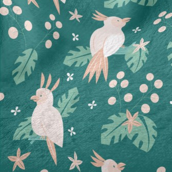 Cute Parrot Flowers And Plants Minky