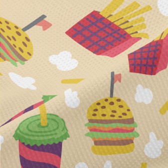 Cartoon Fast Food Meal Piqué