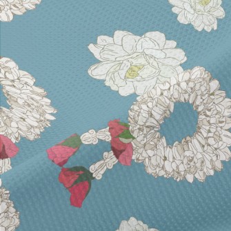 White Flower Wreath Piqué