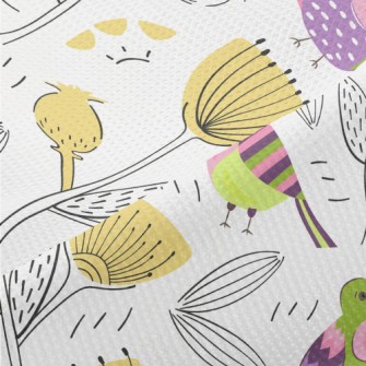 Wild Birds And Flowers Piqué