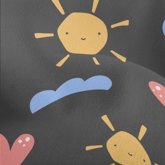 Cute Sun Clouds Lightweight Performance Linen