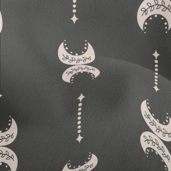 Inverted Flower Vine Crescent  Lightweight Performance Linen