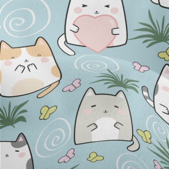 Cute Cat Family Lightweight Performance Linen