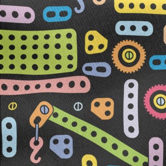 Colorful Crane Toys Jersey Backed Fleece