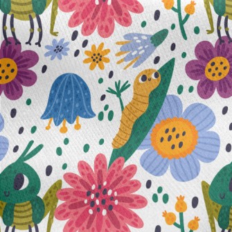 Garden Grasshopper Caterpillar Jersey Backed Fleece