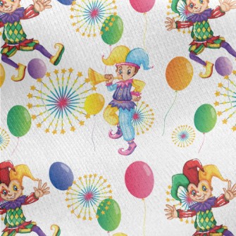 Juggling Jolly Clown Jersey Backed Fleece