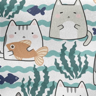 Like Fish And Kittens Jersey Backed Fleece