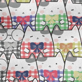Kitten Check Top Jersey Backed Fleece