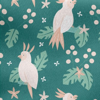 Cute Parrot Flowers And Plants Jersey Backed Fleece