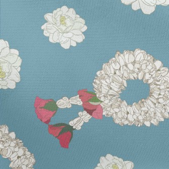 White Flower Wreath Pongee