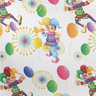 Juggling Jolly Clown Pongee