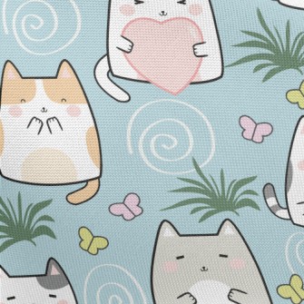 Cute Cat Family Pongee