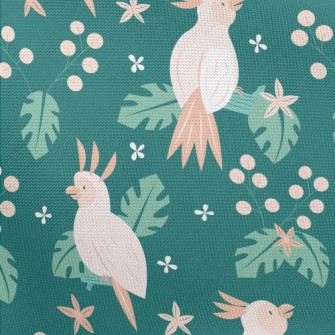 Cute Parrot Flowers And Plants Pongee