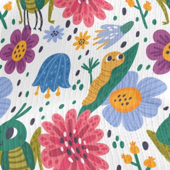 Garden Grasshopper Caterpillar Stretch Jersey