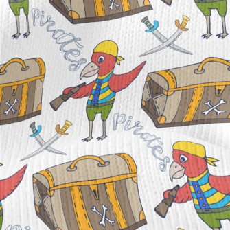 Pirate Parrot And Treasure Che Stretch Jersey