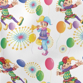 Juggling Jolly Clown Lightweight Cotton Poplin
