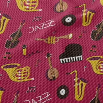 Jazz Music Instruments Birdseye Piqué