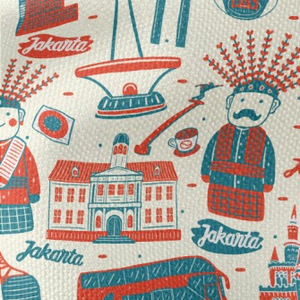 People In The Capital Of Indon Waterproof Canvas
