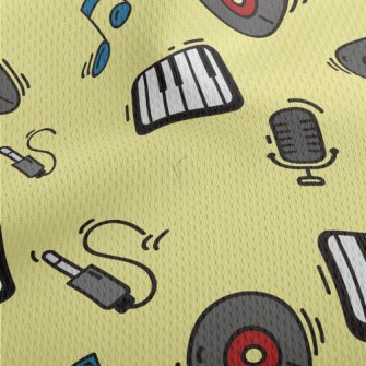 Note Piano Record Athletic Mesh Flat Back