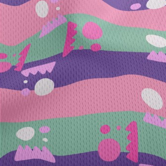 Stripe Zigzag Geometry Athletic Mesh Flat Back