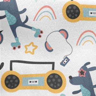 Street Skating Puppy Jersey Backed Fleece