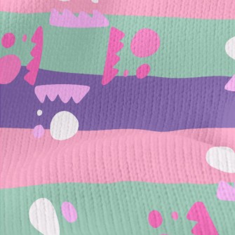 Stripe Zigzag Geometry Stretch Jersey