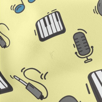 Note Piano Record Lightweight Cotton Poplin