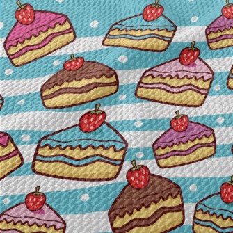 Various Colors Strawberry Cake Birdseye Piqué