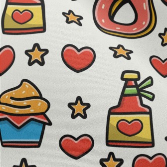 Cartoon Desserts And Cupcakes Chiffon