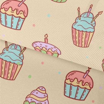 Colorful Candle Cup Cake Waterproof Oxford
