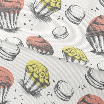 Hand Drawn Style Cupcakes Waterproof Oxford