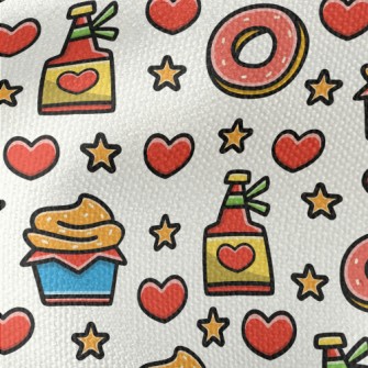 Cartoon Desserts And Cupcakes Waterproof Canvas