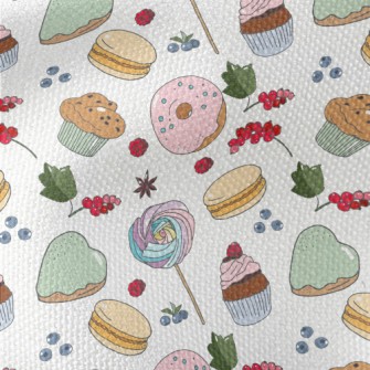 Sweets Desserts And Berries Waterproof Canvas