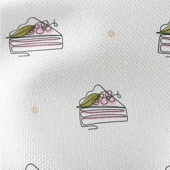 Line Doodle Cherry Cake Waterproof Canvas