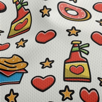Cartoon Desserts And Cupcakes Athletic Mesh Flat Back