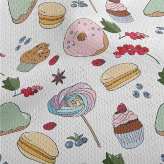 Sweets Desserts And Berries Athletic Mesh Flat Back